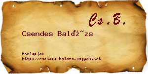 Csendes Balázs névjegykártya
